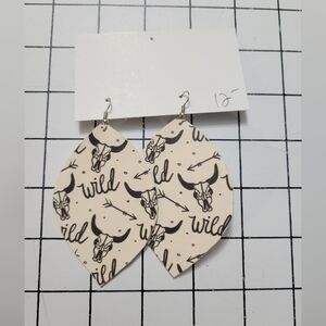 Handmade Leather Wild Cowgirl Earrings